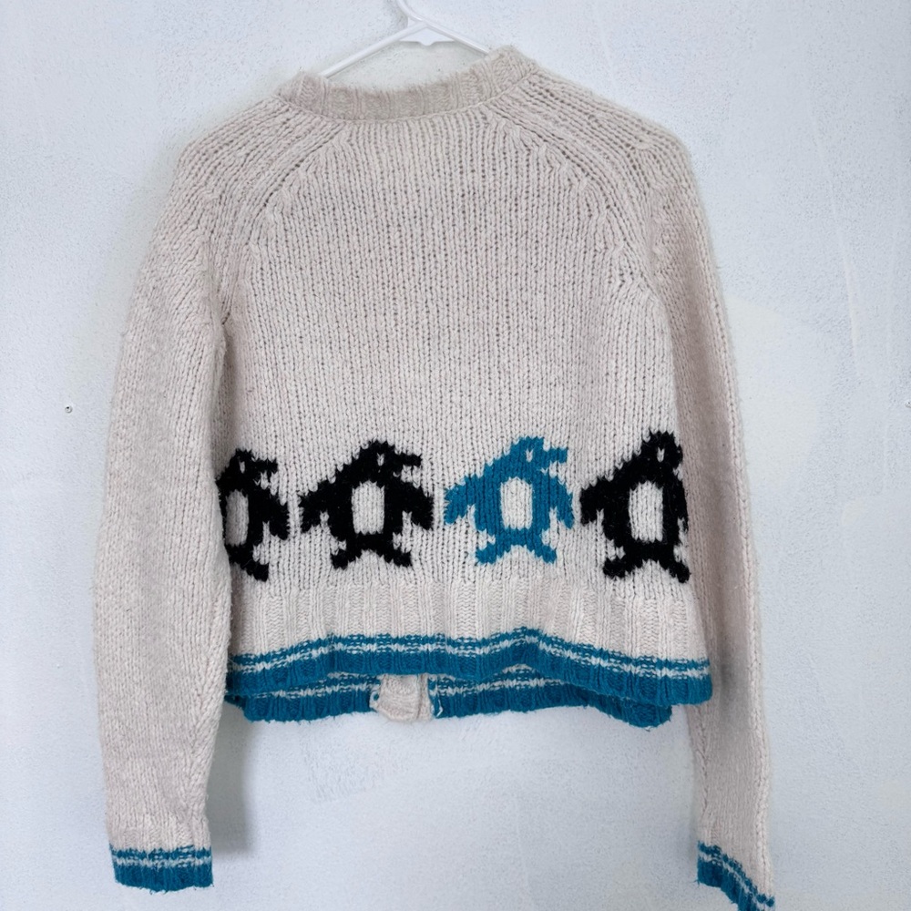 Anthropologie Maeve Penguin Button Front Cardigan Sweater size Small - Picture 7 of 7